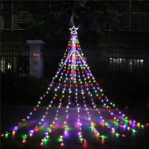 Christmas Decorations Outdoor Lights,11.5 ft 317 LED Star Christmas Tree Lights